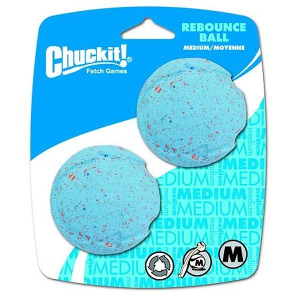 CHUCKIT! MÍČKY REBOUNCE MEDIUM 6,5 CM - 2 NA KARTĚ - MÍČKY PRO PSY - CHOVATELSKÉ POTŘEBY MALVÍKZOO