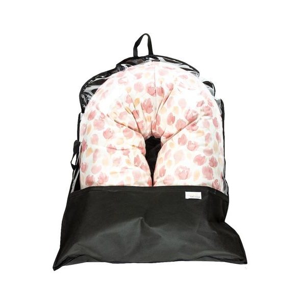 ENIE BABY KOJÍCÍ POLŠTÁŘ SATINE PINK LEAVES Z PAMĚŤOVÉ PĚNY - KOJÍCÍ POLŠTÁŘE - KRMENÍ