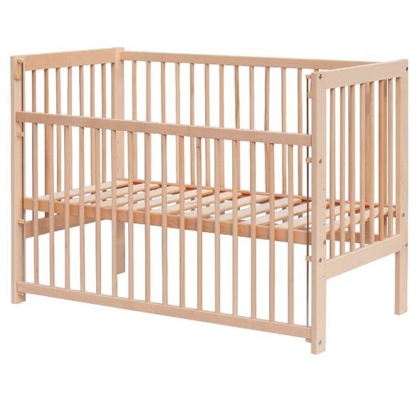 SCARLETT DĚTSKÁ POSTÝLKA SE STAHOVACÍM BOKEM PERTA (BUK) ECO 120X60CM - DŘEVĚNÉ POSTÝLKY - SPINKÁNÍ