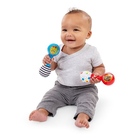 BABY EINSTEIN HRAČKA CHRASTÍTKO SHAKE & GROOVE™ 2KS, 0M+ - MOTORICKÉ A HUDEBNÍ - PRO DĚTI
