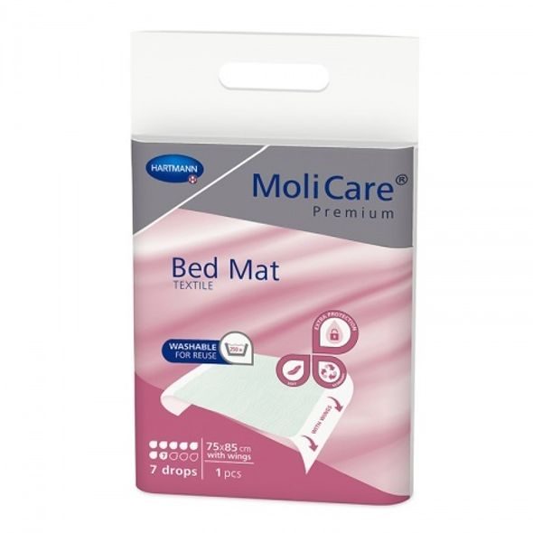 HARTMANN MOLICARE BED MAT TEXTILE 7 KAPEK 75 X 85 CM SE ZÁLOŽKAMI - INKONTINENCE - PRO MAMINKY