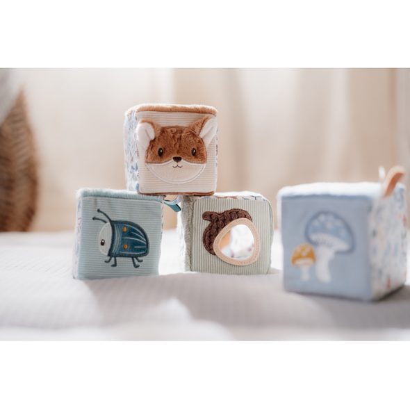 LITTLE DUTCH KOSTKY TEXTILNÍ 4 KS FOREST FRIENDS - CHRASTÍTKA - PRO DĚTI