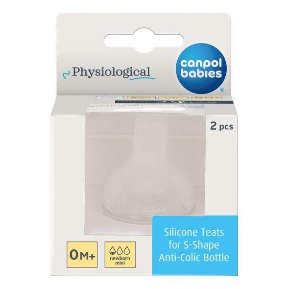 CANPOL BABIES SAVIČKA SILIKONOVÁ K LAHVI S-SHAPE 0M+ 2KS MINI - SAVIČKY A PÍTKA - KRMENÍ