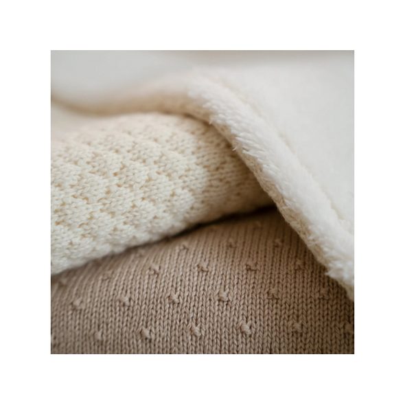 LITTLE DUTCH DEKA PLETENÁ / FLEECE 70X100 CM PURE SOFT WHITE - DĚTSKÉ DEKY PRO MIMINKA - SPINKÁNÍ
