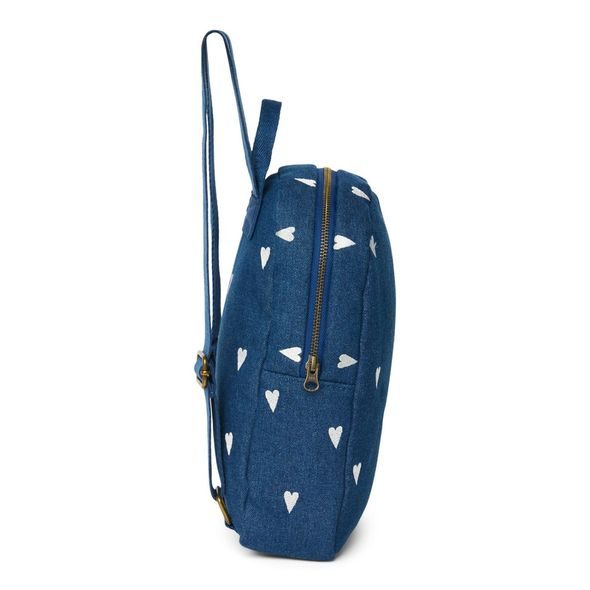 STUDIO NOOS DENIM MINI BACKPACK - BATŮŽEK | DARK BLUE WHITE HEARTS - BATOHY A TAŠKY - PRO DĚTI