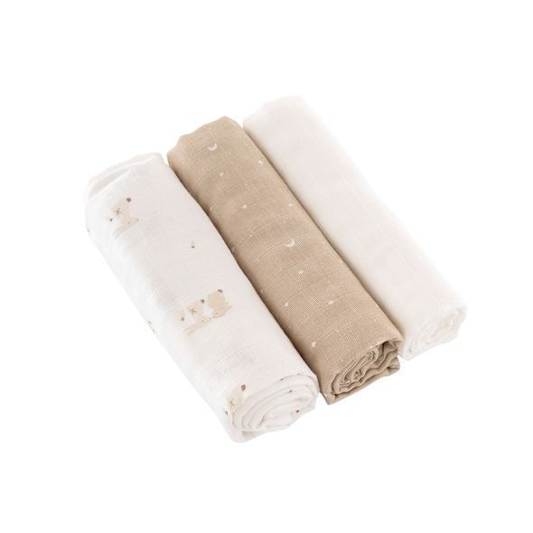 TRÄUMELAND LÁTKOVÉ PLENY 3KS 80 X 80 CM HOPHOP BUNNY BEIGE - LÁTKOVÉ PLENY ALL IN ONE - PŘEBALOVÁNÍ