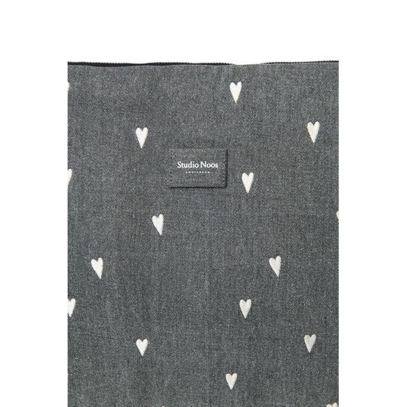 STUDIO NOOS DENIM DIAPER BAG PŘEBALOVACÍ TAŠKA GREY HEARTS - PŘEBALOVACÍ TAŠKY - KOČÁRKY A PŘÍSLUŠENSTVÍ