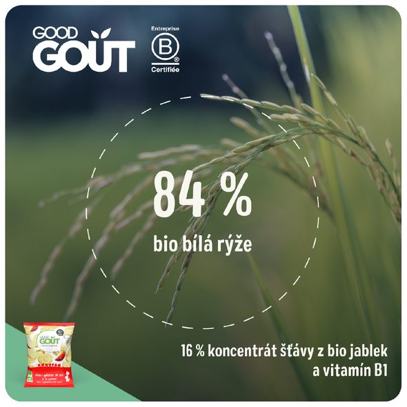 GOOD GOUT BIO MINI RÝŽOVÉ KOLÁČKY S JABLKY 40 G - TYČINKY/SUŠENKY - KRMENÍ