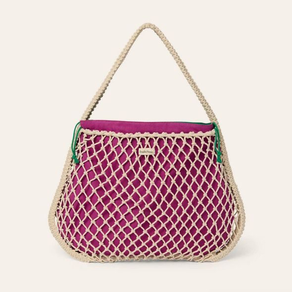 STUDIO NOOS MACRAME MOM BAG NATURAL & PURPLE GREEN - DOPLŇKY - PRO MAMINKY