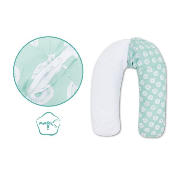 FILLIKID KOJÍCÍ POLŠTÁŘ CIRCLES MINT 190 CM - KOJÍCÍ POLŠTÁŘE - KRMENÍ