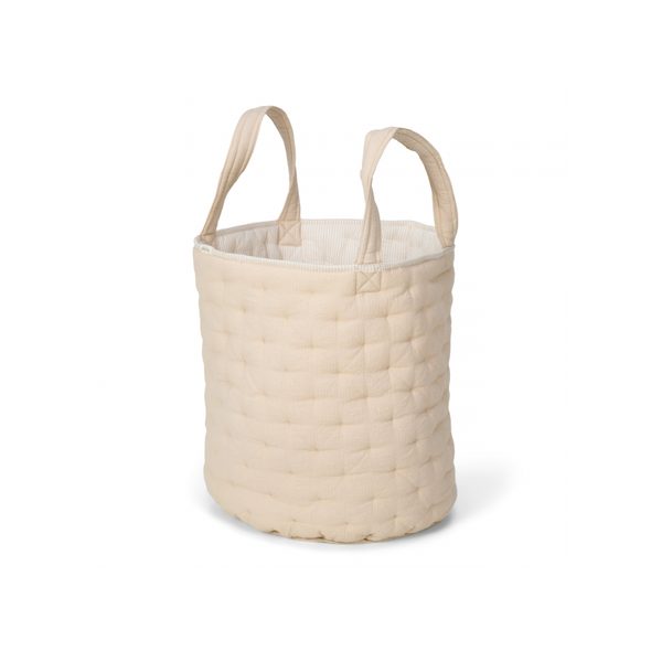 LITTLE DUTCH KOŠÍK TEXTILNÍ OBOUSTRANNÝ EXTRA VELKÝ PURE SOFT BEIGE STRIPE - DEKORACE A POLIČKY - SPINKÁNÍ