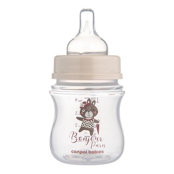 CANPOL BABIES LAHEV SE ŠIROKÝM HRDLEM BONJOUR PARIS 120ML RŮŽOVÁ - KOJENECKÉ LAHVE - KRMENÍ