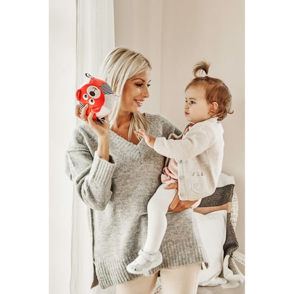 CANPOL BABIES PLYŠOVÝ SENZORICKÝ MÍČEK MEDVÍDCI ČERVENÝ - SENZORICKÉ HRAČKY - PRO DĚTI