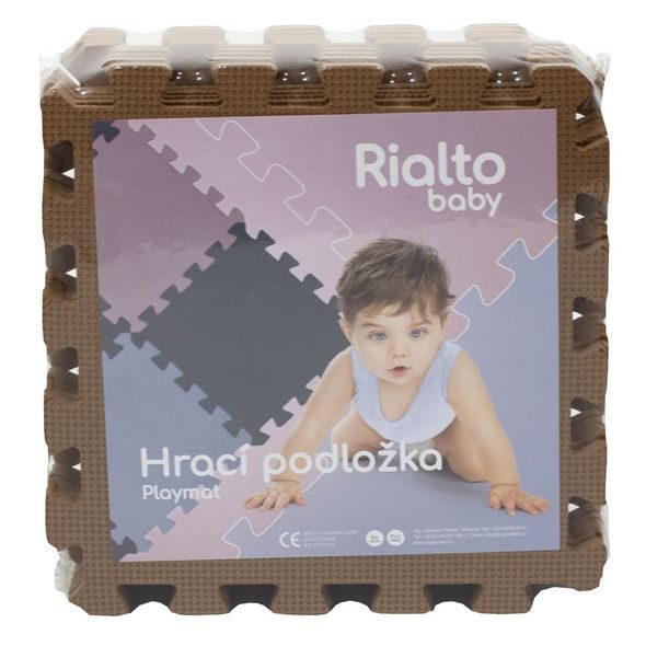 RIALTO BABY HRACÍ PODLOŽKA PUZZLE COCOA CREAM 90X90 CM - HRACÍ PODLOŽKY NA ZEM - SPINKÁNÍ