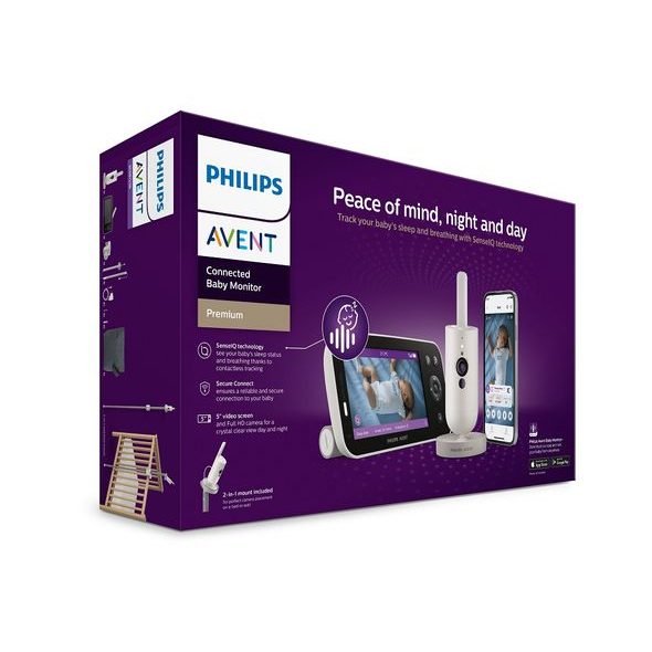 PHILIPS AVENT CHŮVIČKA DĚTSKÁ CHYTRÁ PREMIUM S PŘEKLADEM PLÁČE, SLEDOVÁNÍM SPÁNKU A DÝCHÁNÍ SCD971 - ELEKTRONICKÉ CHŮVIČKY - SPINKÁNÍ