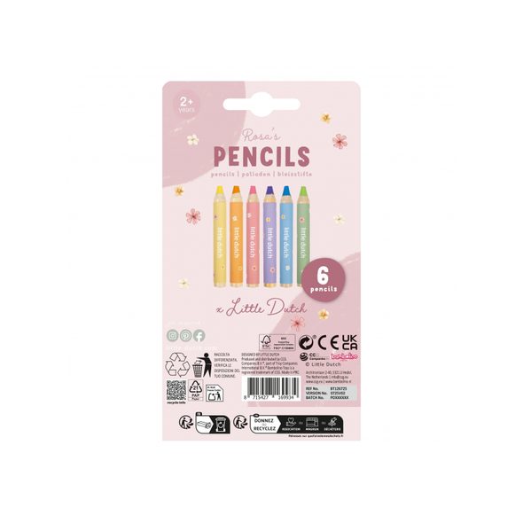 LITTLE DUTCH PASTELKY 6 KS ROSA - LITTLE DUTCH - PRO DĚTI