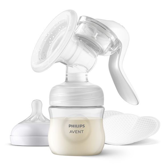 PHILIPS AVENT ODSÁVAČKA MATEŘ. MLÉKA MANUÁLNÍ + PRSNÍ VLOŽKY JEDNORÁZOVÉ 60 KS - ODSÁVAČKY MATEŘSKÉHO MLÉKA - KRMENÍ