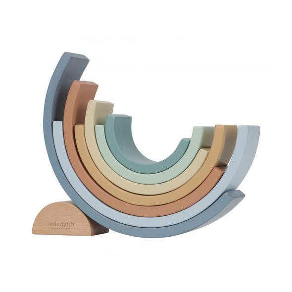 LITTLE DUTCH SKLÁDAČKA DŘEVĚNÁ DUHA FOREST FRIENDS - MOTORICKÉ A HRY - PRO DĚTI