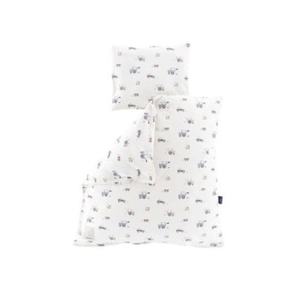 TRÄUMELAND POVLEČENÍ DO KOLÉBKY JERSEY 80/80 + 35/40 LITTLE FARM BLAU - POVLEČENÍ DO POSTÝLKY - SPINKÁNÍ