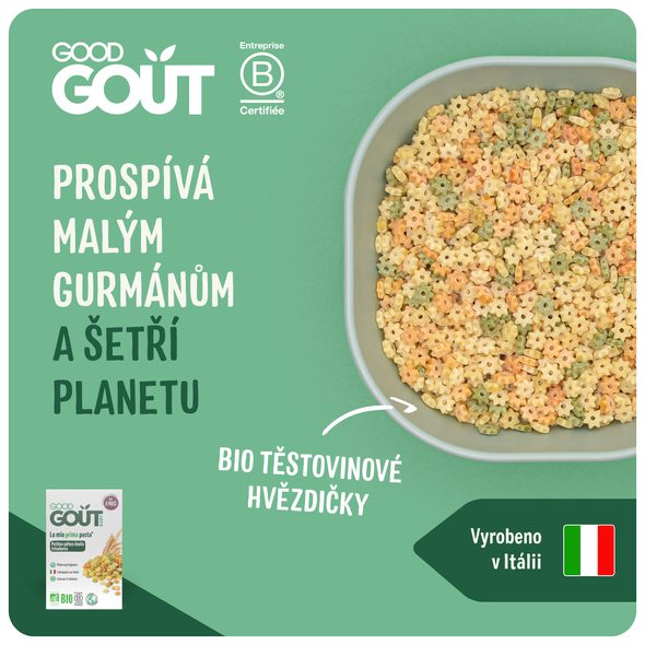 GOOD GOUT BIO ITALSKÉ TĚSTOVINOVÉ HVĚZDIČKY (250 G) - VAŘENÍ A PEČENÍ - PRO MAMINKY