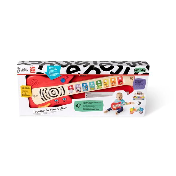 BABY EINSTEIN HRAČKA DŘEVĚNÁ HUDEBNÍ KYTARA TOGETHER IN TUNE GUITAR™ CONNECTED MAGIC TOUCH™ HAPE 6M+ - HUDEBNÍ - PRO DĚTI