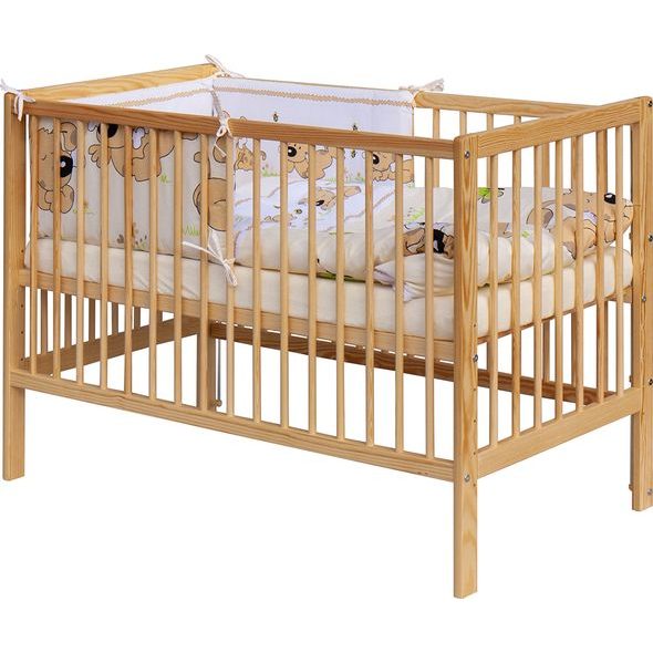 SCARLETT DĚTSKÁ POSTÝLKA S KOMPLETNÍ VÝBAVOU SCARLETT 120 X 60 CM - JAPY - BÉŽOVÁ - DŘEVĚNÉ POSTÝLKY - SPINKÁNÍ