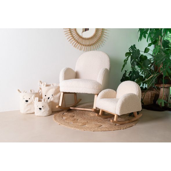 CHILDHOME KOŠ NA HRAČKY TEDDY OFF WHITE 30X30X30 CM - BOXY NA HRAČKY - SPINKÁNÍ