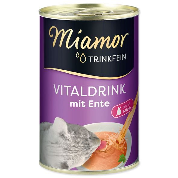 VITAL DRINK MIAMOR KACHNA - KONZERVY PRO KOČKY - CHOVATELSKÉ POTŘEBY MALVÍKZOO