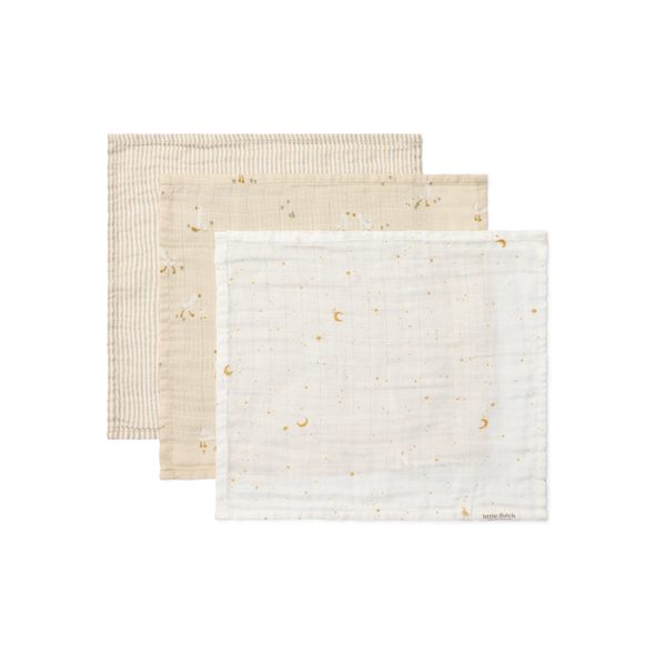 LITTLE DUTCH UBROUSKY MUŠELÍNOVÉ 3 KS HUSA NEWBORN NATURALS - LÁTKOVÉ UBROUSKY - PŘEBALOVÁNÍ