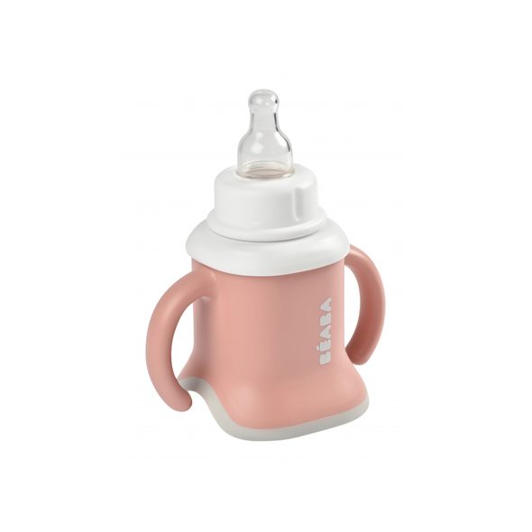 BEABA TRÉNOVACÍ HRNEK 3V1 OLD PINK - DĚTSKÉ HRNEČKY - KRMENÍ