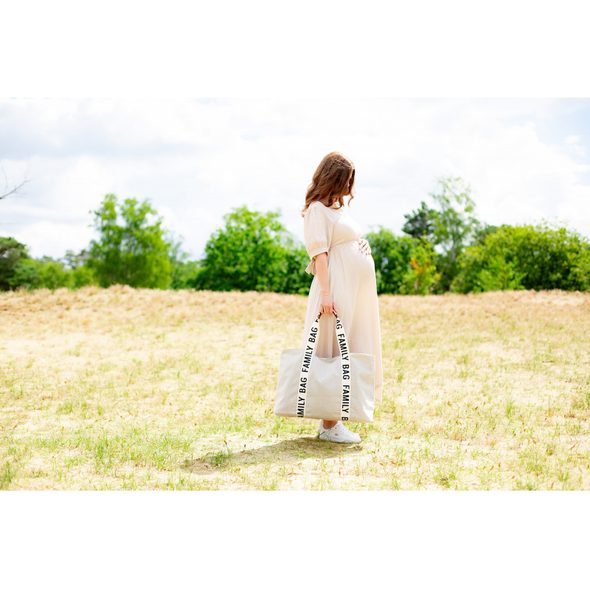 CHILDHOME CESTOVNÍ TAŠKA FAMILY BAG CANVAS OFF WHITE - PŘEBALOVACÍ TAŠKY - KOČÁRKY A PŘÍSLUŠENSTVÍ