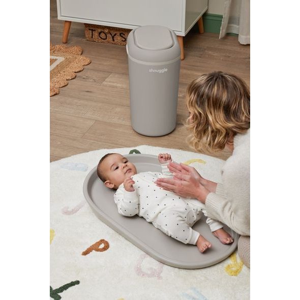 SHNUGGLE ECO - TOUCH KOŠ NA PLENKY TAUPE - KYBLÍKY NA POUŽITÉ PLENY - PŘEBALOVÁNÍ
