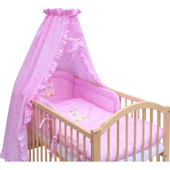 SCARLETT POSTÝLKA 120X60CM S KOMPLETNÍ VÝBAVOU SCARLETT MÉĎA RŮŽOVÁ - DŘEVĚNÉ POSTÝLKY - SPINKÁNÍ