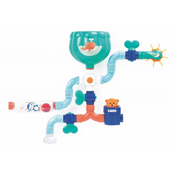 LUDI VODNÍ MLÝNEK S POTRUBÍM MEDVÍDEK - HRAČKY DO VANY - PRO DĚTI