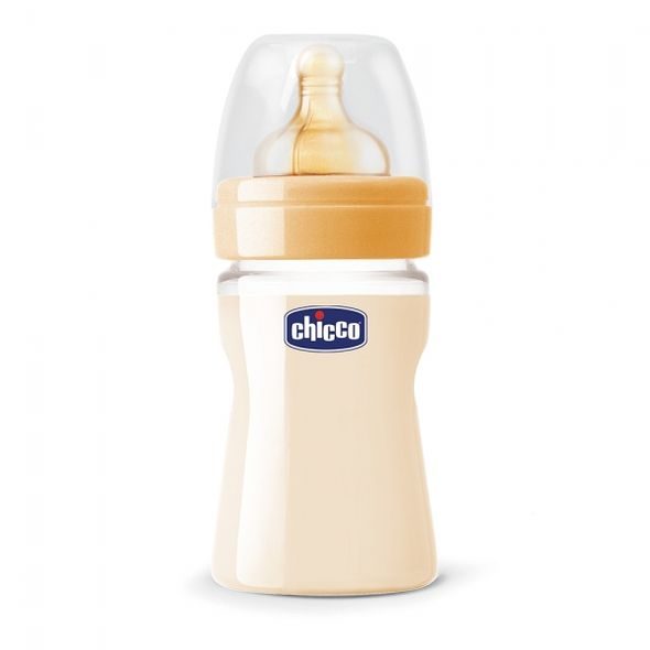 CHICCO FYZIOLOGICKÁ PES LAHEV WELL-BEING,150ML,KAUČUKOVÝ DUDLÍK,NORMÁLNÍ PRŮTOK - KOJENECKÉ LAHVE - KRMENÍ