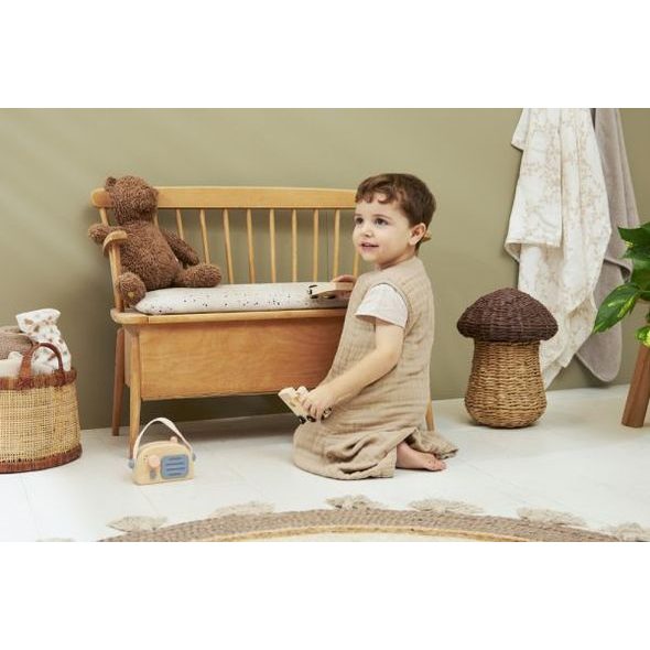 MEYCO LETNÍ MUŠELÍNOVÝ JUMPER VEL.80 - SAND - SPACÍ PYTLE - SPINKÁNÍ