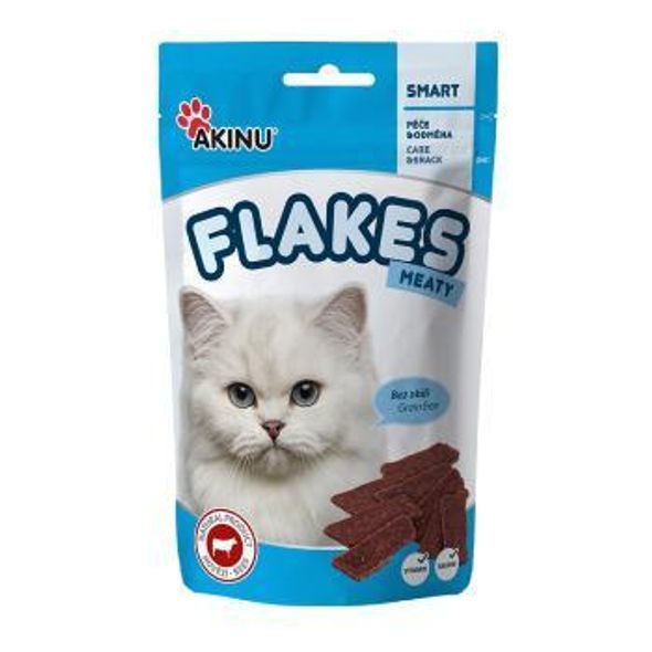 AKINU FLAKES MASOVÉ PLÁTKY PRO KOČKY 50 G - SUŠENÉ MASO PRO KOČKY - CHOVATELSKÉ POTŘEBY MALVÍKZOO