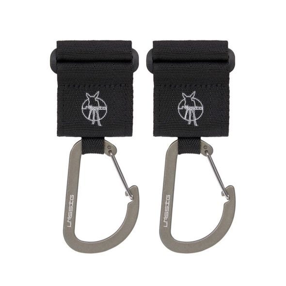 LÄSSIG CASUAL STROLLER HOOKS WITH CARABINER BLACK - LÁTKOVÉ PLENY SKLÁDANÉ - PŘEBALOVÁNÍ
