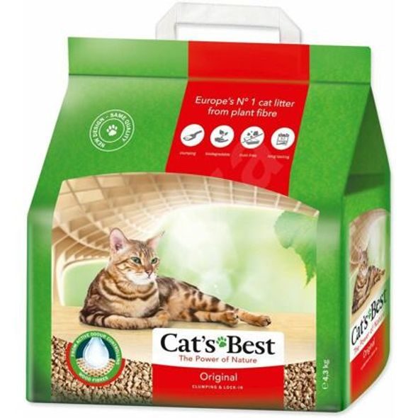 CATS BEST ORIGINAL PODESTÝLKA (ÖKO PLUS) (10L/4,3KG) - PŘÍRODNÍ STELIVO PRO KOČKY - CHOVATELSKÉ POTŘEBY MALVÍKZOO