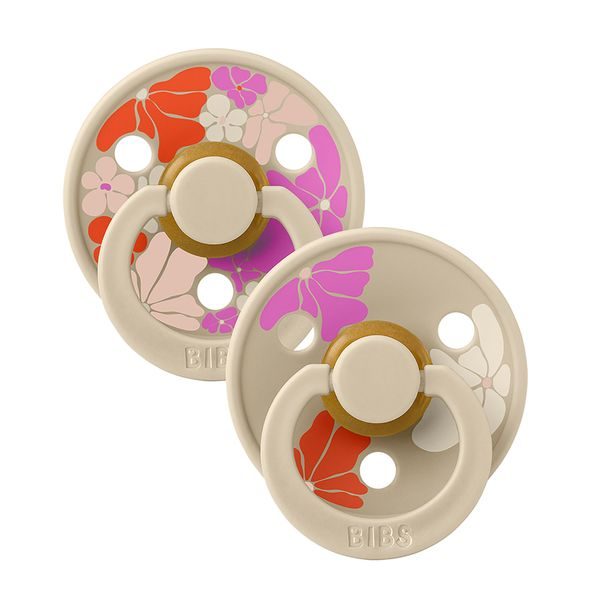 BIBS STUDIO COLOUR MORNING BLOOM DUDLÍKY Z PŘÍRODNÍHO KAUČUKU 2KS VEL. 1 - ŠIDÍTKA A DOPLŇKY - KRMENÍ