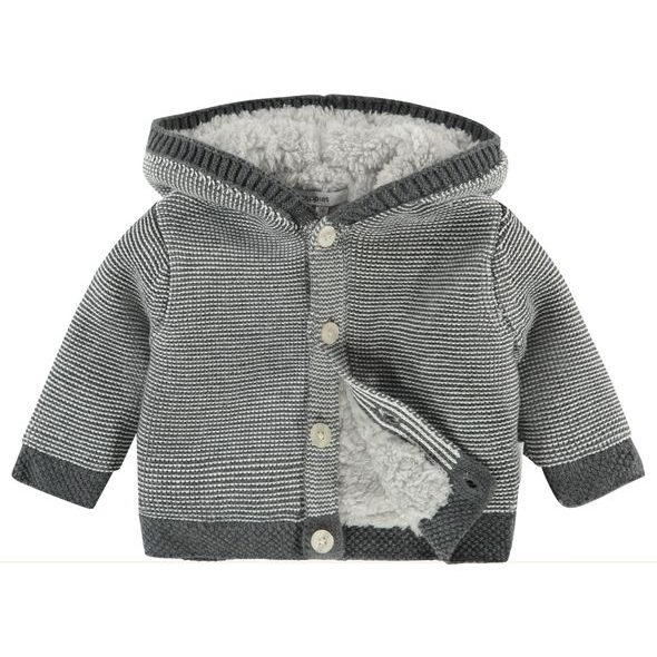 NOPPIES CARDIGAN QUARTZ GREY MELANGE - KABÁTKY, MIKINKY - PRO DĚTI