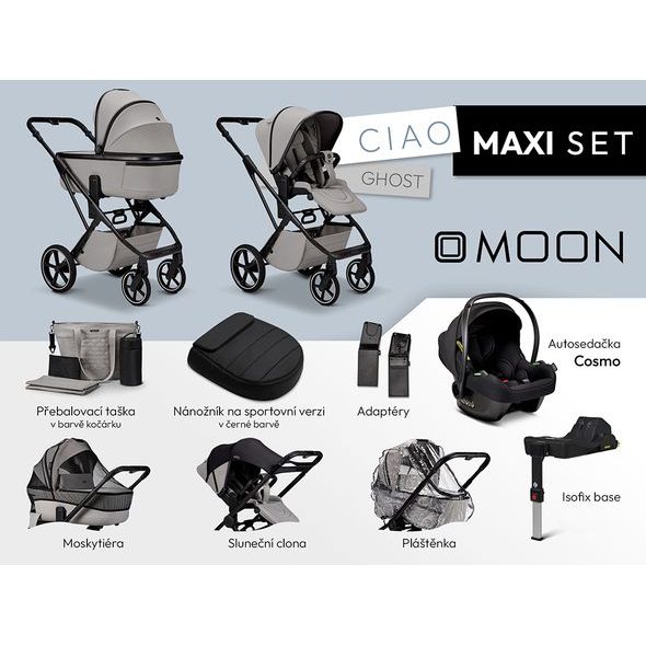 MOON CIAO MAXI SET - GHOST - KOMBINACE S PŘÍSLUŠENSTVÍM - KOČÁRKY A PŘÍSLUŠENSTVÍ