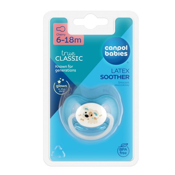 CANPOL BABIES DUDLÍK KAUČUKOVÝ TŘEŠINKA BUNNY&COMPANY 6-18M 1KS MODRÝ - ŠIDÍTKA A DOPLŇKY - KRMENÍ