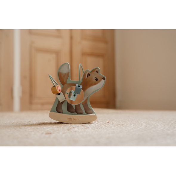 LITTLE DUTCH LIŠKA SE SPIRÁLOU DŘEVĚNÁ FOREST FRIENDS - MOTORICKÉ A HRY - PRO DĚTI