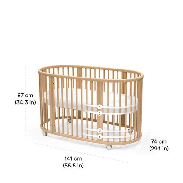 STOKKE® SLEEPI™ V3 WHITE + PRODLOUŽENÍ + 2X MATRACE + 2X PROSTĚRADLO - DŘEVĚNÉ POSTÝLKY - SPINKÁNÍ