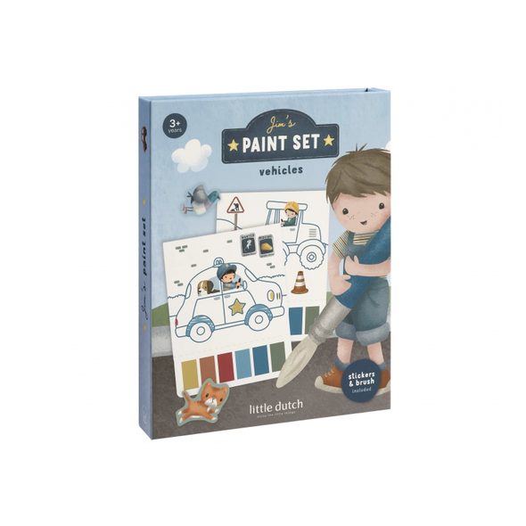 LITTLE DUTCH OMALOVÁNKY S VODOVKAMI A SAMOLEPKAMI JIM DOPRAVA - LITTLE DUTCH - PRO DĚTI
