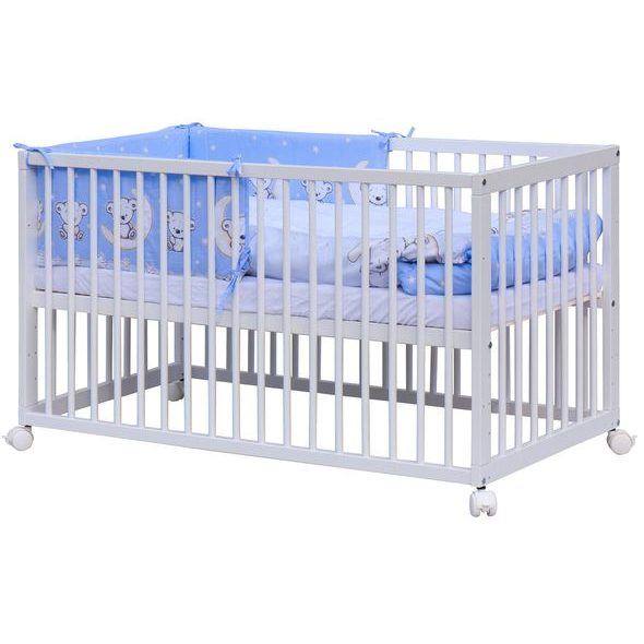 SCARLETT POSTÝLKA 120X60CM S KOMPLETNÍ VÝBAVOU TORO MODRÁ - DŘEVĚNÉ POSTÝLKY - SPINKÁNÍ