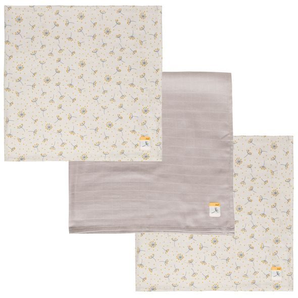 BEBE-JOU MUŠELÍNOVÁ PLENKA 70X70 CM SET 3KS FABULOUS WISH GREY - PLIENKY - VŠETKO NA PREBAĽOVANIE