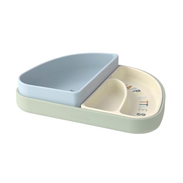 LÄSSIG BABIES DISH SET SILICONE SECTION HAPPY FRUITS LEMON - MISKY, TALÍŘKY A PODLOŽKY - KRMENÍ