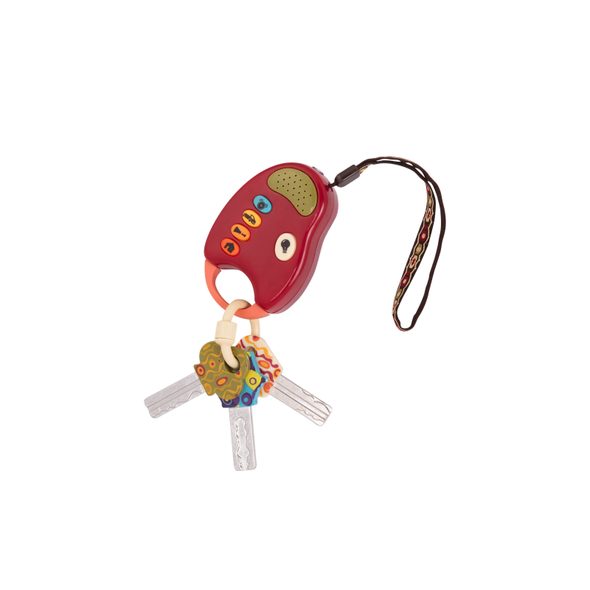B-TOYS KLÍČKY K AUTU FUNKEYS ČERVENÉ - CHRASTÍTKA - PRO DĚTI